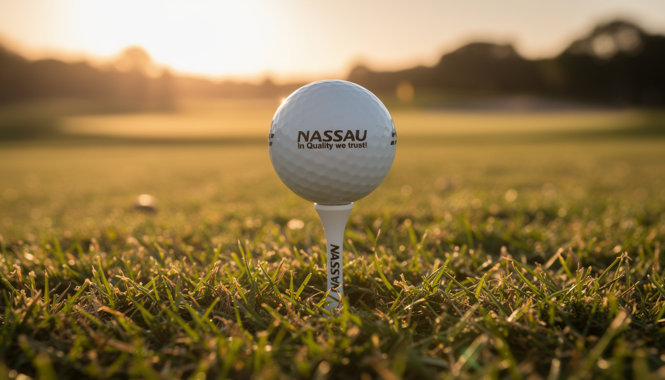 Nassau golfbal met zonsondergang